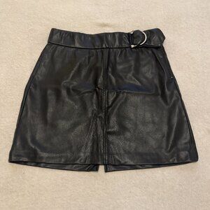 Zara Women's Faux Leather Black Skirt Size M